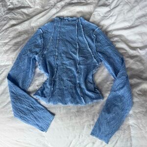 Kimchi Blue cropped turtleneck in light blue, size S